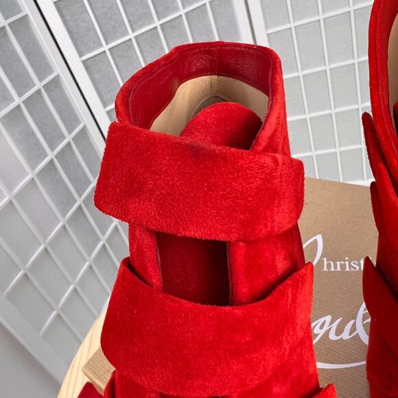 TRINIBOOT CHRISTIAN LOUBOUTIN BOOTS RED Size 38 EUR (Size 8 US) - Picture 8 of 16